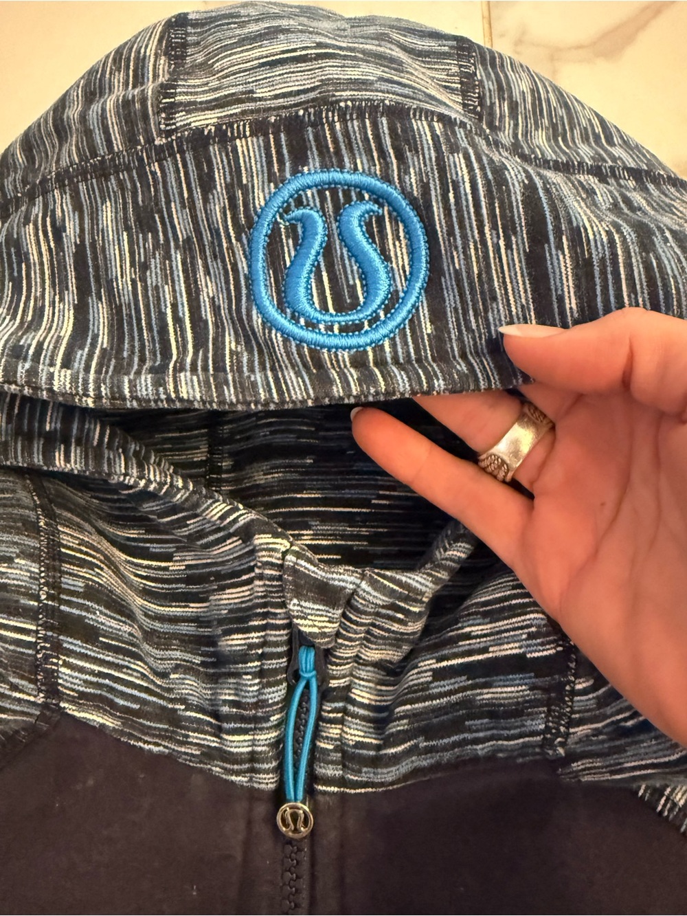 lululemon athletica Scuba Hoody Navy and Blue Space-Dye Full-Zip Hoodie sm 6